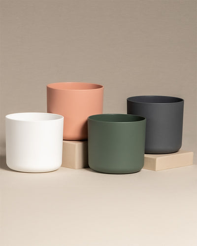 Kunststoff-Töpfe in Weiss, Pink, Grün, Anthrazit