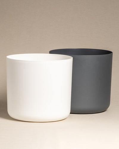 Kunststoff-Topf Soft 30 cm in weiss und anthrazit