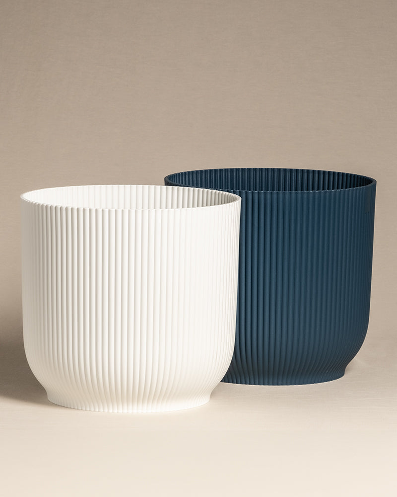 Kunststoff-Topf Vibes in weiss und blau 30 cm