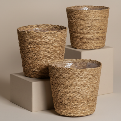 Pflanzkorb-Set aus Seegras (Kesat | 3× 16)