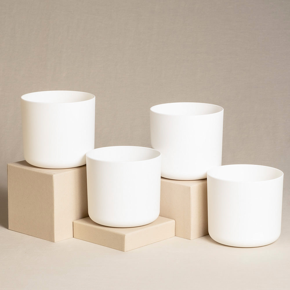 Kunststoff Topfset 'Lumi' (4× 14) in der Farbe Weiss