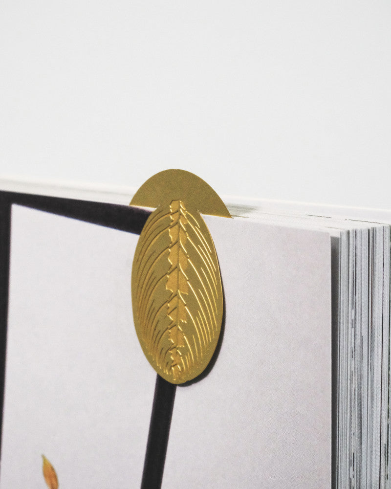 Buchzeichen aus Messing in Form eines Maranta-Blatts