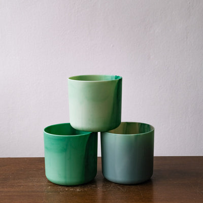 3er-Set Ocean-Töpfe in Pazifik-Hellgrün, 16cm Durchmesser.