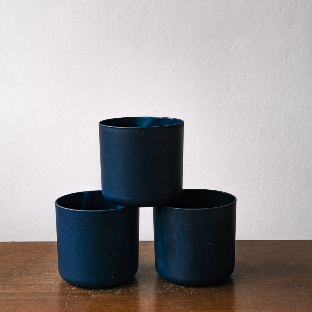 3er-Set Ocean-Töpfe in Atlantik-Dunkelblau, 16cm Durchmesser.