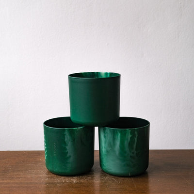 3er-Set Ocean-Töpfe in Pazifik-Dunkelgrün, 16cm Durchmesser.