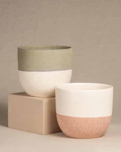 feey Keramik-Topf (Variado | 16 cm ⌀) mit roter und grüner Lackierung