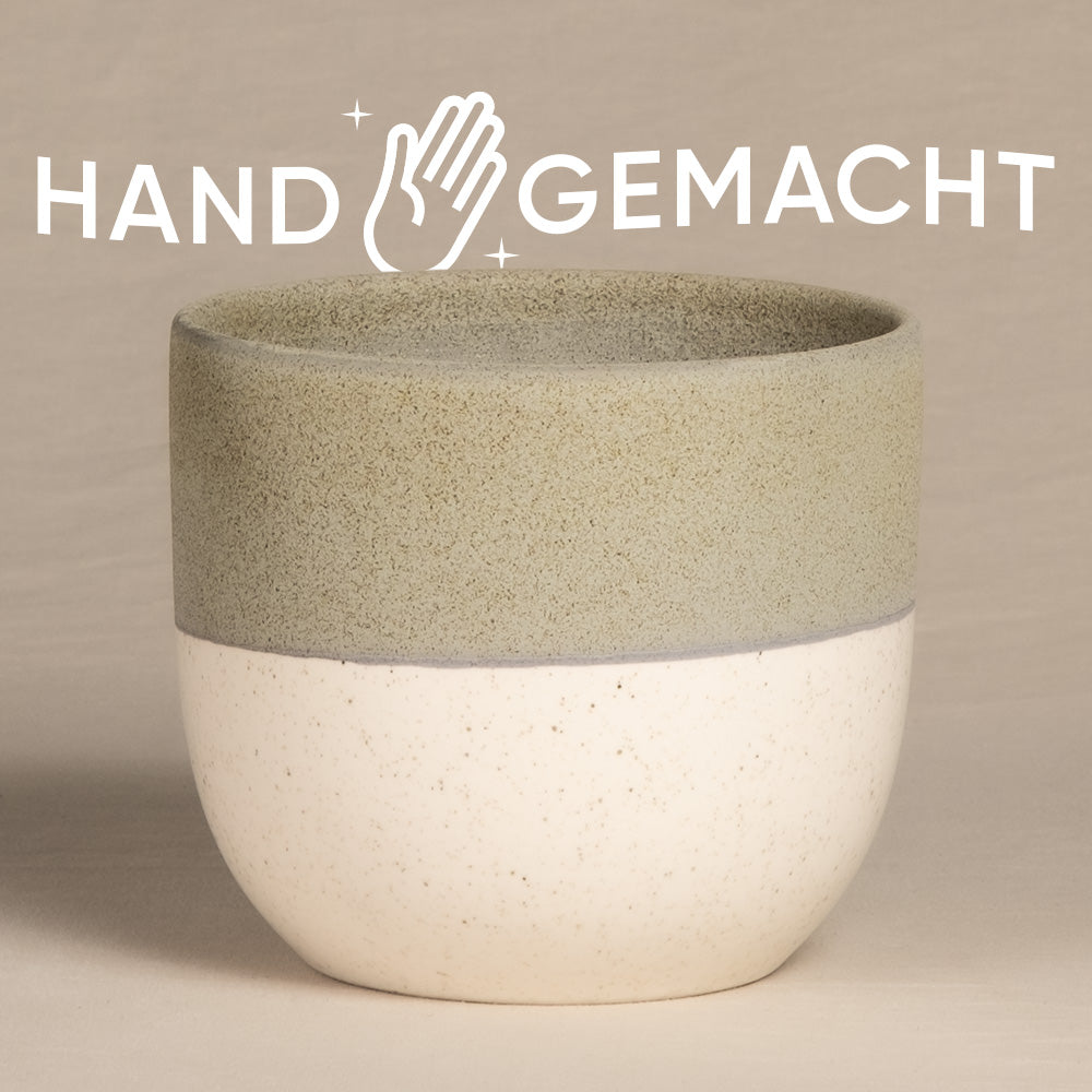 feey Keramik-Topf (Variado | 16 cm ⌀) mit grüner Lackierung inkl. «handgemacht» Badge