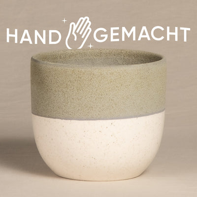 feey Keramik-Topf (Variado | 16 cm ⌀) mit grüner Lackierung inkl. «handgemacht» Badge