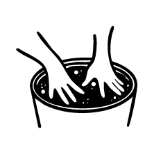 Illustration: Knollen mit Erde bedecken.