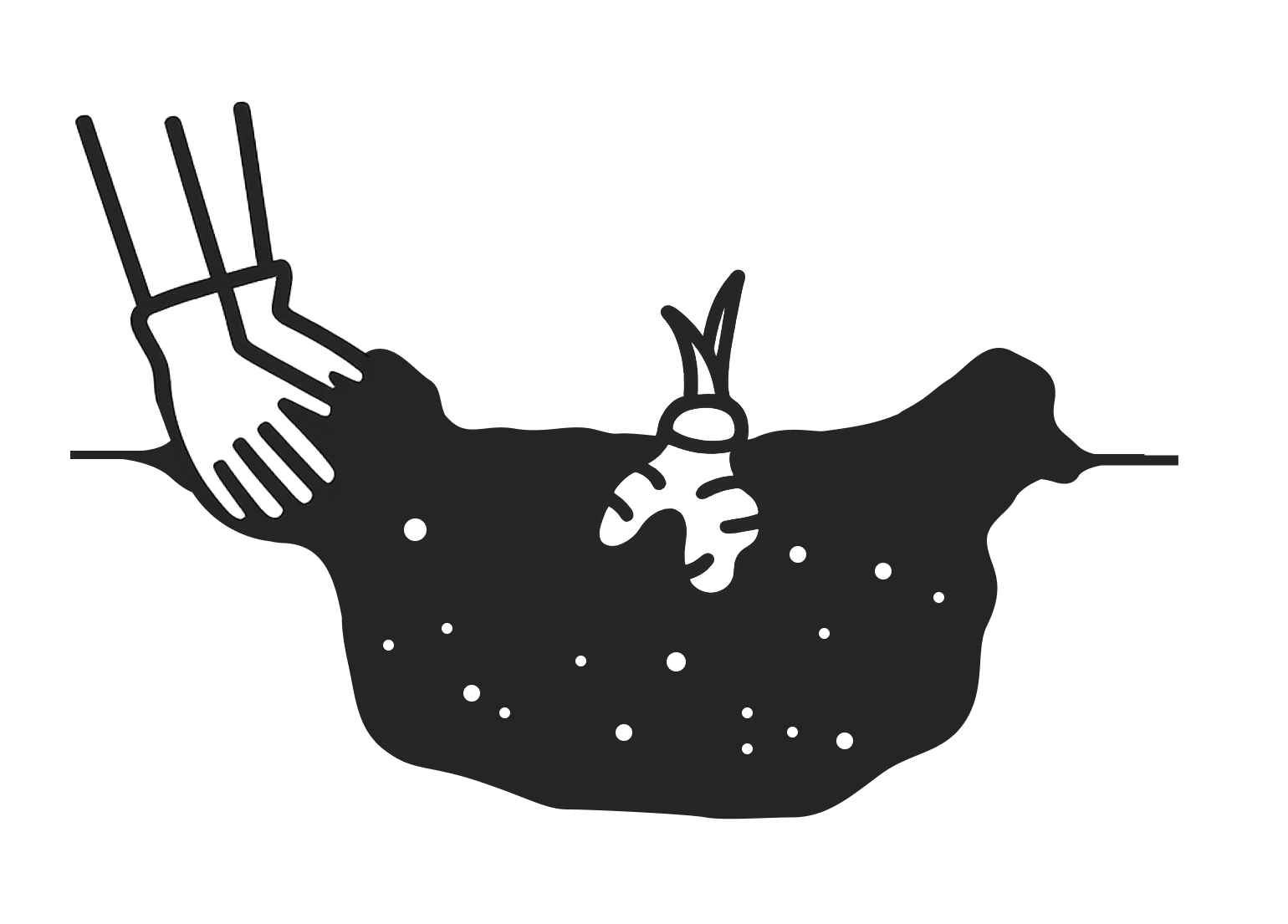 Kreis aus Erde formen Illustration: Erdkreis an der Oberfläche formen.