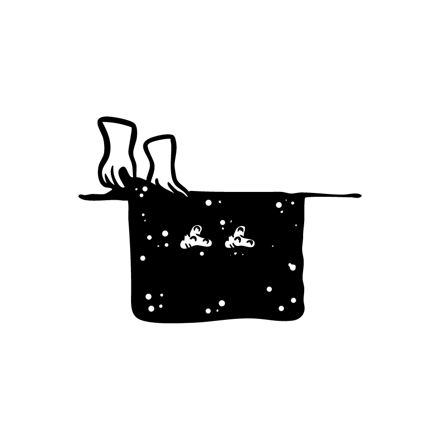 Illustration: Erdkreis um das eingegrabene Speicherorgan formen.