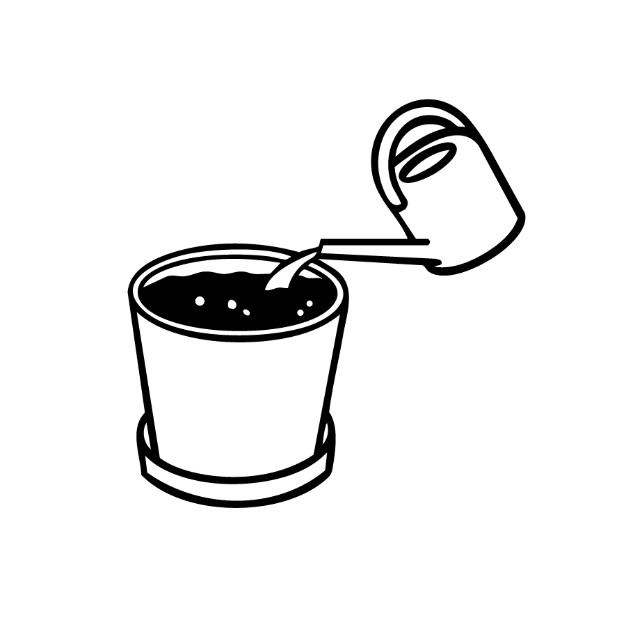 Illustration: Topfinhalt gut angießen.